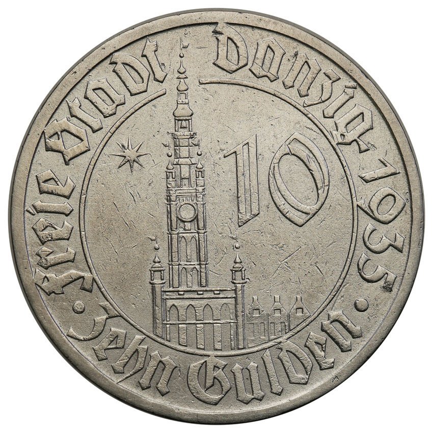 Wolne Miasto Gdańsk/Danzig. 10 guldenów 1935